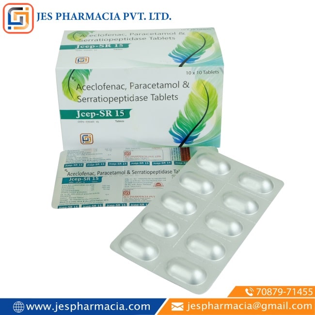 Jcep-SR-15-Tablets-Aceclofenac-Paracetamol-Serratiopeptidase-Tablets-Jes-Pharmacia