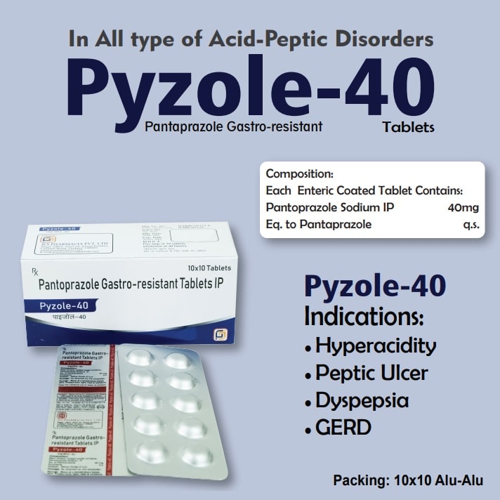 Pyzole-40-Tablets-Pantoprazole-Gastro-resistant-Tablets-IP-Jes-Pharmacia